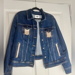 Rose gold rhinestone Jean Jacket